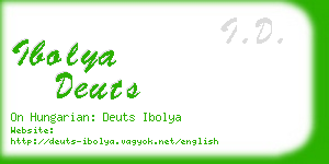 ibolya deuts business card